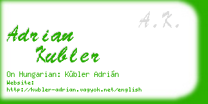 adrian kubler business card