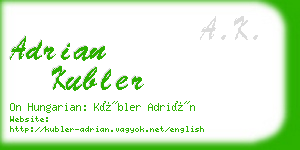 adrian kubler business card